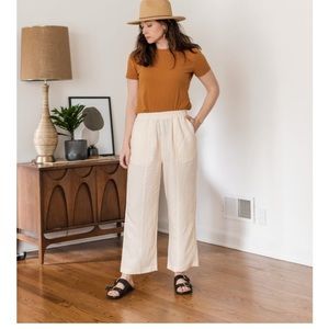 BNWT Size Small Tradlands Paloma linen pants in birch